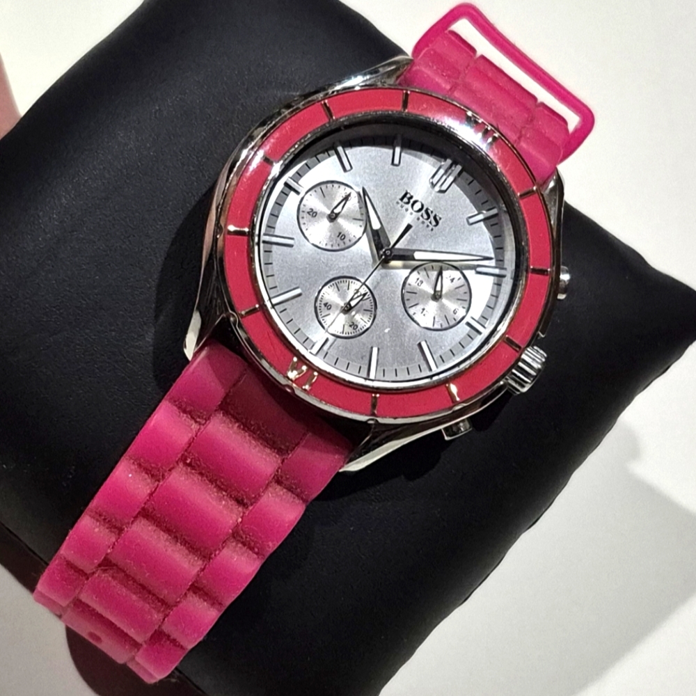 Hugo Boss Watch Silicone Rubber Hot Pink Barbie
